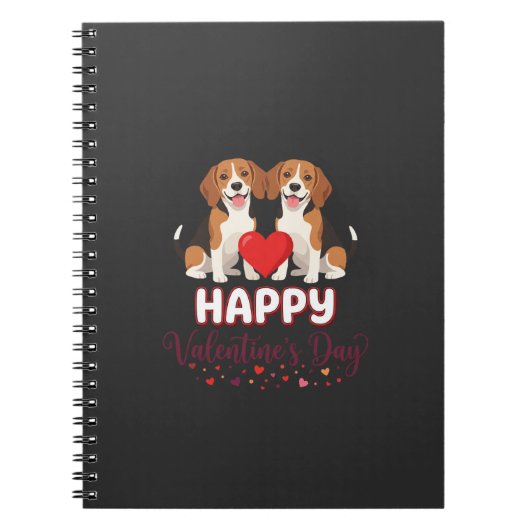 Frohe Valentinstag Beagle Paar Notizblock (Vorderseite)
