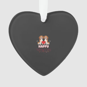 Frohe Valentinstag Beagle Paar Ornament