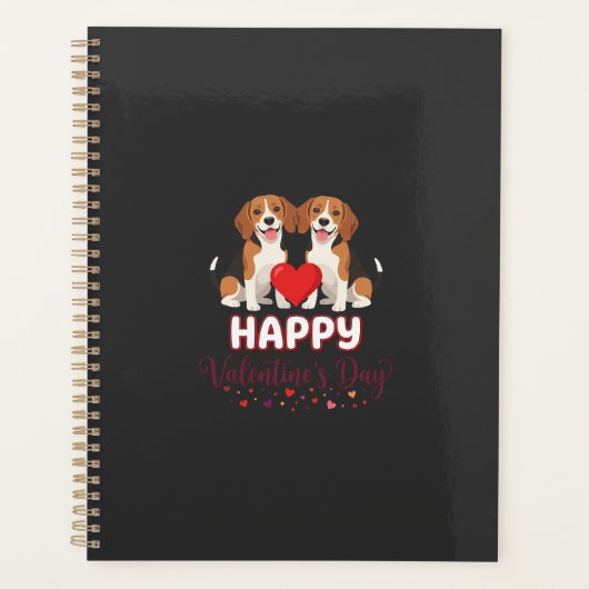 Frohe Valentinstag Beagle Paar Planer (Vorderseite)