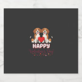 Frohe Valentinstag Beagle Paar Schaumweinetikett (Einzelnes Label)
