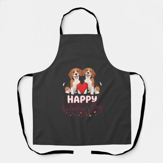 Frohe Valentinstag Beagle Paar Schürze (Vorderseite)