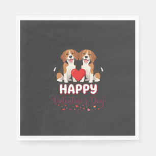 Frohe Valentinstag Beagle Paar Serviette