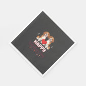 Frohe Valentinstag Beagle Paar Serviette (Ecke)