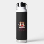 Frohe Valentinstag Beagle Paar Trinkflasche (Vorderseite)