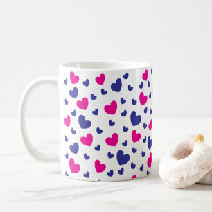 Frohe Valentinstag Blau Rosa Herzen Muster Kaffeetasse
