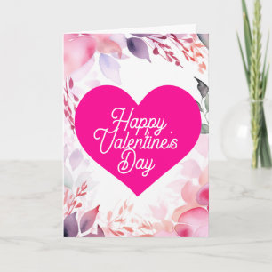 Frohe Valentinstag-Blumen-Herz-Feiertag Karte