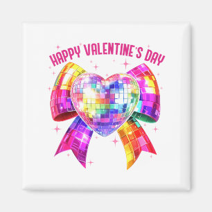 Frohe Valentinstag Coquette Disco-Kugel Herz Gi Magnet