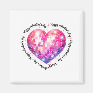 Frohe Valentinstag Coquette Nk Disco Ball Herz Magnet