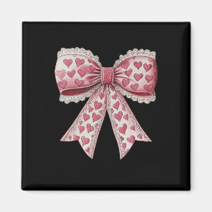 Frohe Valentinstag Coquette Spitzen-Schleife Herz  Magnet