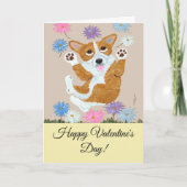 Frohe Valentinstag Corgi Hund Karte (Vorderseite)