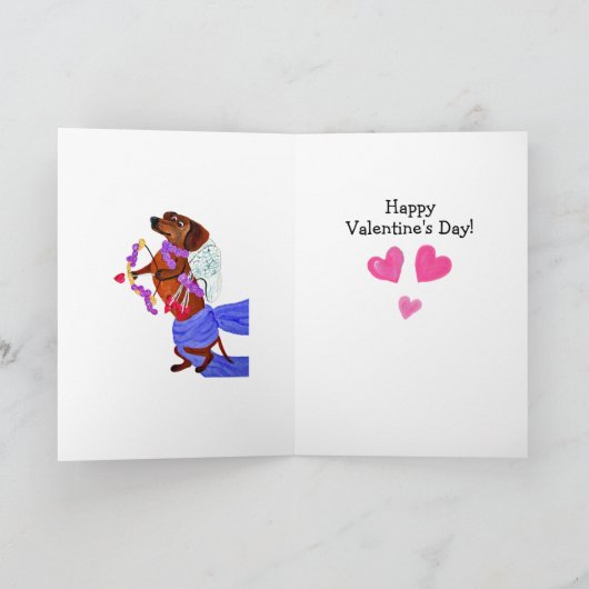 Frohe Valentinstag Dachshund Hund Karte (Innenseite)