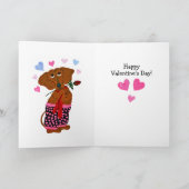 Frohe Valentinstag Dachshund Hund Karte (Innenseite)