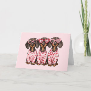 Frohe Valentinstag Dachshund-Hunde Feiertagskarte