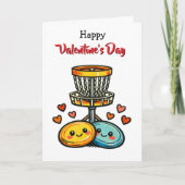 Frohe Valentinstag | Disc Golf Thema Karte (Vorderseite)