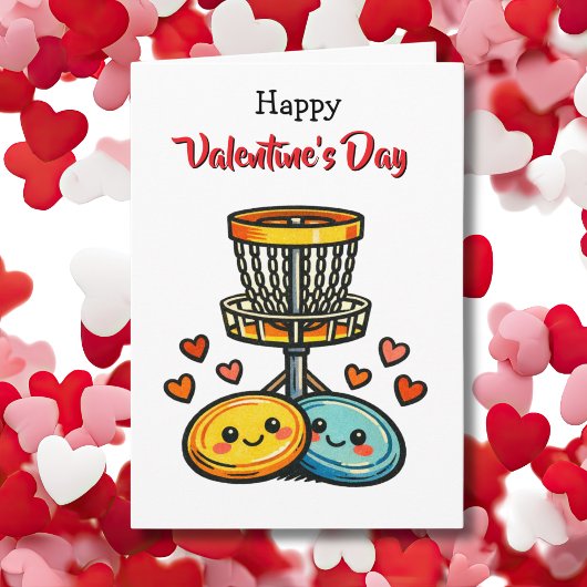 Frohe Valentinstag | Disc Golf Thema Karte