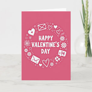 Frohe Valentinstag-Doodle-Karte Karte