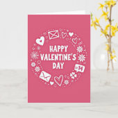 Frohe Valentinstag-Doodle-Karte Karte (Gelbe Blume)