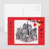 Frohe Valentinstag E-Mail Cartoon Postkarte (Vorne/Hinten)