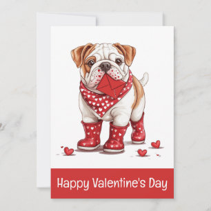 Frohe Valentinstag English Bulldogge Feiertagskarte