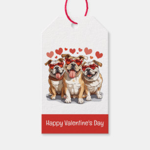 Frohe Valentinstag English Bulldogge Geschenkanhänger