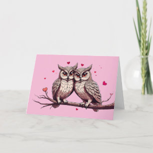 Frohe Valentinstag Eulen Feiertagskarte