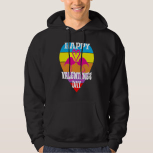 Frohe Valentinstag Flamingos Herz Rosa Liebe Bi Hoodie