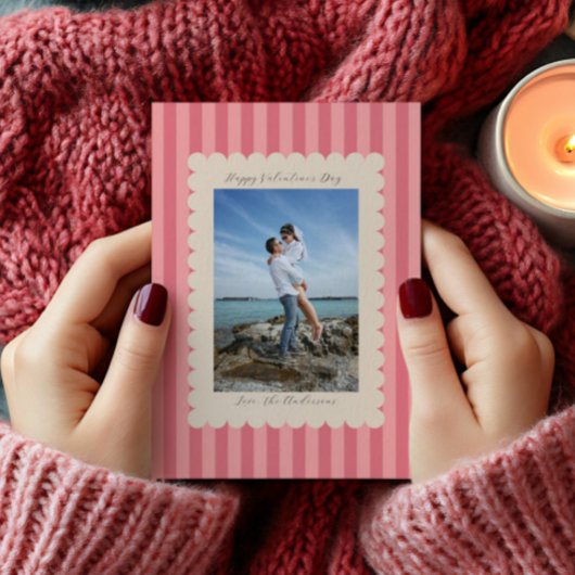 Frohe Valentinstag Fotografie Modern Feiertagskarte