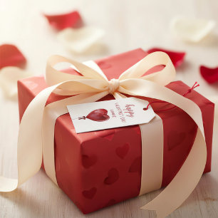 Frohe Valentinstag-Geschenkkarte mit Herzballon Geschenkanhänger