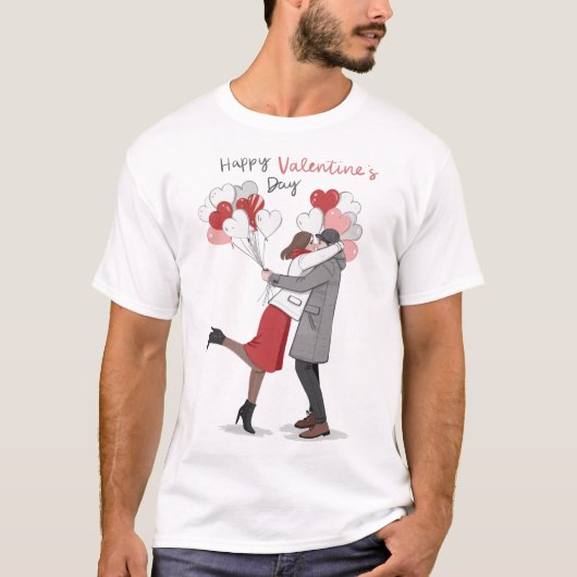 Frohe Valentinstag Gestaltung  T-Shirt (Vorderseite)