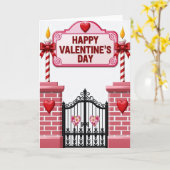 Frohe Valentinstag-Gestreifte Karte (Gelbe Blume)
