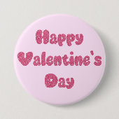 Frohe Valentinstag Glitter Button (Vorderseite)