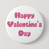 Frohe Valentinstag Glitter Button (Vorderseite)