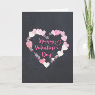 Frohe Valentinstag Glitzernde Herzen in Rosa Feiertagskarte