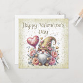 Frohe Valentinstag-Gnome Karte (Vorderseite/Rückseite Beispiel)