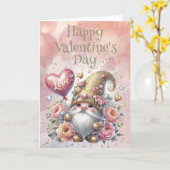 Frohe Valentinstag-Gnome Karte (Gelbe Blume)