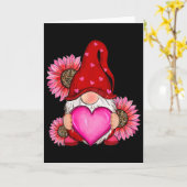 Frohe Valentinstag-Gnome mit Leopard Sonnenblume Karte (Gelbe Blume)