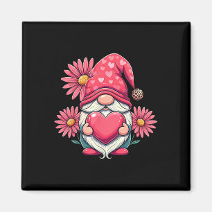 Frohe Valentinstag-Gnome mit Leopard-Sonnenblume Magnet