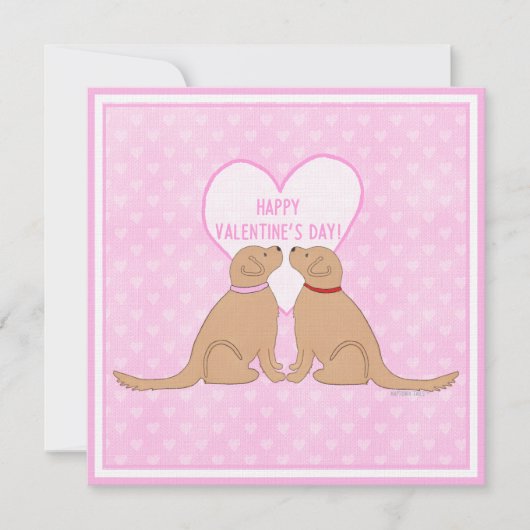 Frohe Valentinstag Golden Dogs Flat Card (Vorderseite)