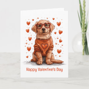 Frohe Valentinstag Golden Retriever Hund Karte
