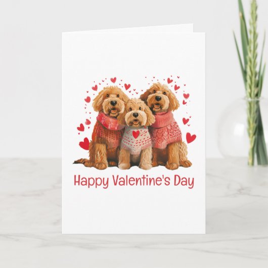 Frohe Valentinstag Goldendoodle Hunde Karte (Vorderseite)