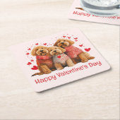 Frohe Valentinstag Goldendoodle Hunde Rechteckiger Pappuntersetzer (angewinkelt)