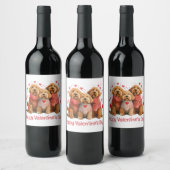 Frohe Valentinstag Goldendoodle Hunde Weinetikett (Flaschen)