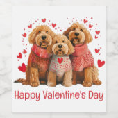 Frohe Valentinstag Goldendoodle Hunde Weinetikett (Einzelnes Label)