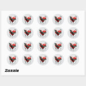 Frohe Valentinstag Gothic Fledermaus Runder Aufkleber (Blatt)