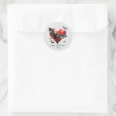 Frohe Valentinstag Gothic Fledermaus Runder Aufkleber (Tasche)