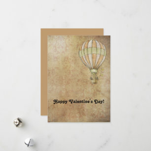Frohe Valentinstag Heißluftballon Steampunk Feiertagskarte