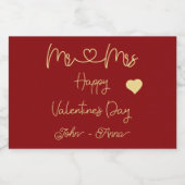 Frohe Valentinstag, Herr und Frau Schaumweinetikett (Einzelnes Label)