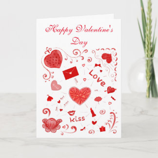 Frohe Valentinstag! Herz, хохо, Liebesdekoration Karte