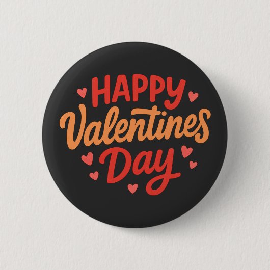 Frohe Valentinstag Herz Liebe Gruß Button (Vorderseite)