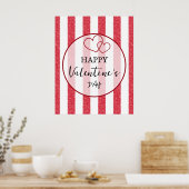 Frohe Valentinstag Herz Streifen Poster (Küche)
